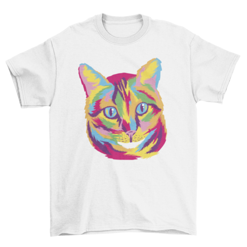 Colorful Cat Animal Face T-Shirt