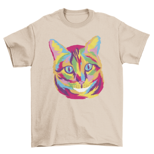 Colorful Cat Animal Face T-Shirt