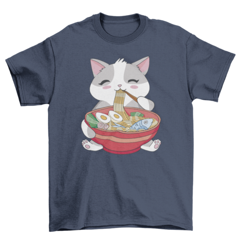 Cat Eating Ramen T-Shirt