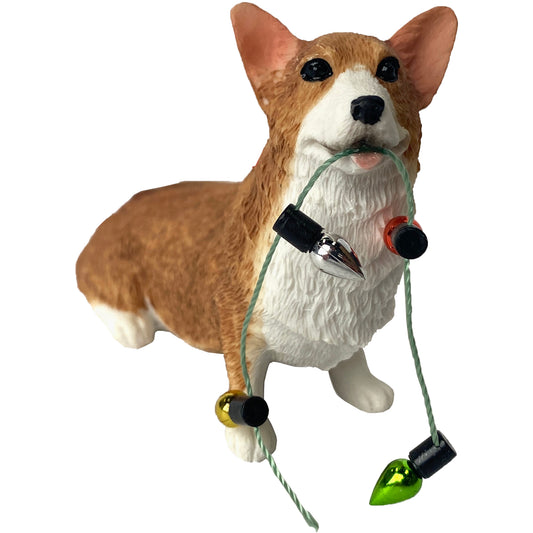 Sitting Red Pembroke Welsh Corgi Christmas Ornament