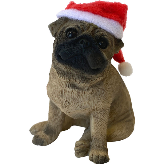 Sitting Fawn Pug Christmas Tree Ornament
