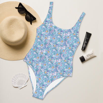 Floral Paw One-Piece Swimsuit