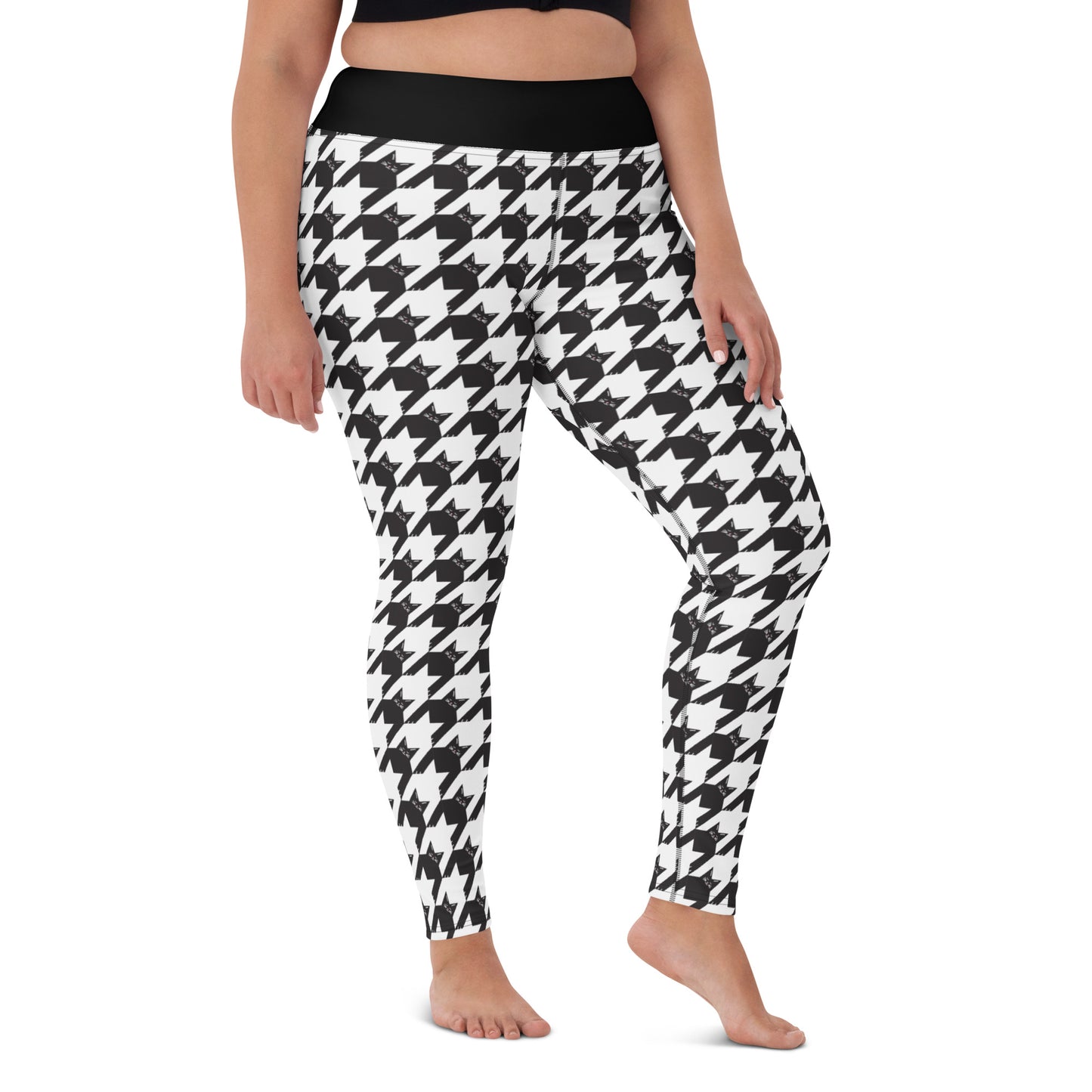 Black Cat Houndstooth Leggings