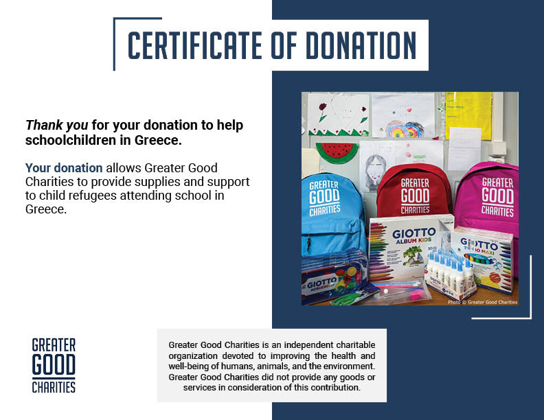 Send School Supplies to Refugee Children in Greece