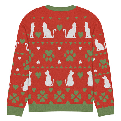 Christmas Cats Knitted Crewneck Sweater