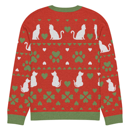 Christmas Cats Knitted Crewneck Sweater