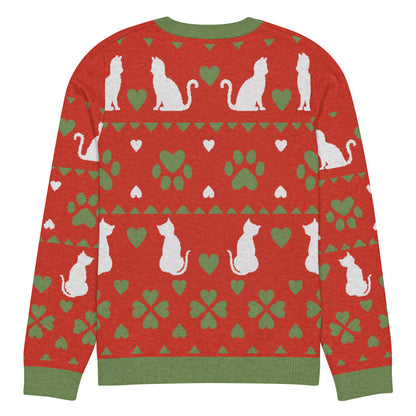 Christmas Cats Knitted Crewneck Sweater