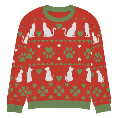 Christmas Cats Knitted Crewneck Sweater