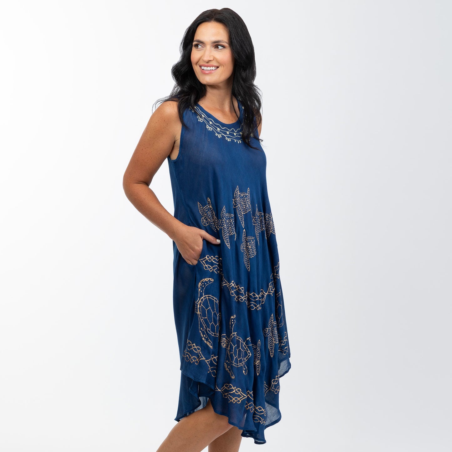 Golden Turtles Sleeveless Dress
