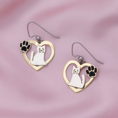 Cat & Dog Mixed Metal Earrings | Handmade, Fair Trade