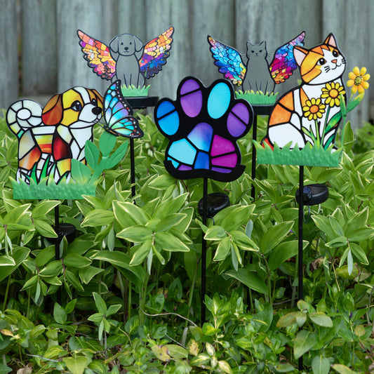 Pets & Angels Colorful Mosaic Solar Garden Stake Light