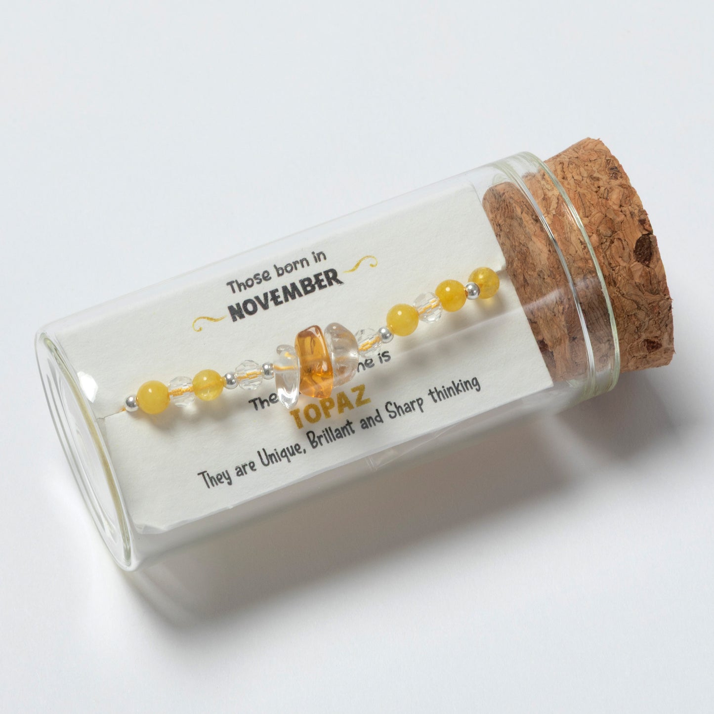 Message in a Bottle Birthstone Bracelet Gift