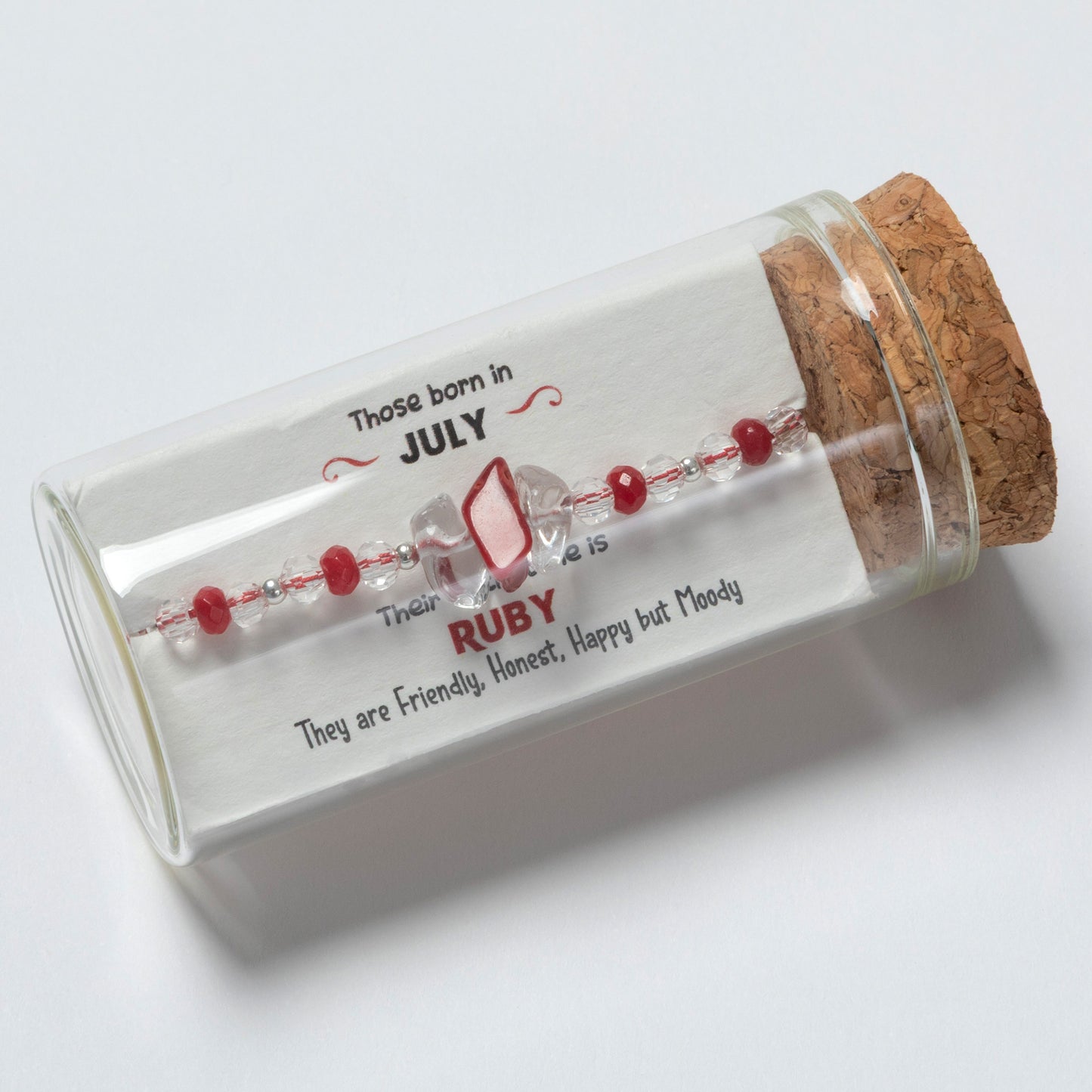Message in a Bottle Birthstone Bracelet Gift