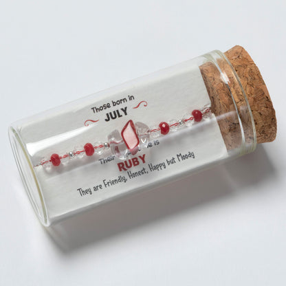 Message in a Bottle Birthstone Bracelet Gift