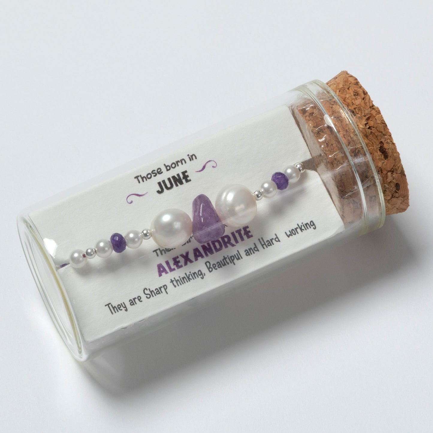 Message in a Bottle Birthstone Bracelet Gift