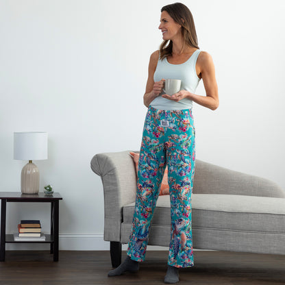 Tropical Sea Turtle Garden Lounge Pants with Pockets