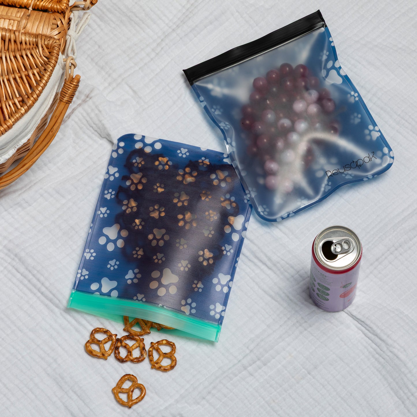 Reusable Food Storage Bags Set of 2 | Airtight Leakproof BPA-Free Freezer-Safe Reusable Bags