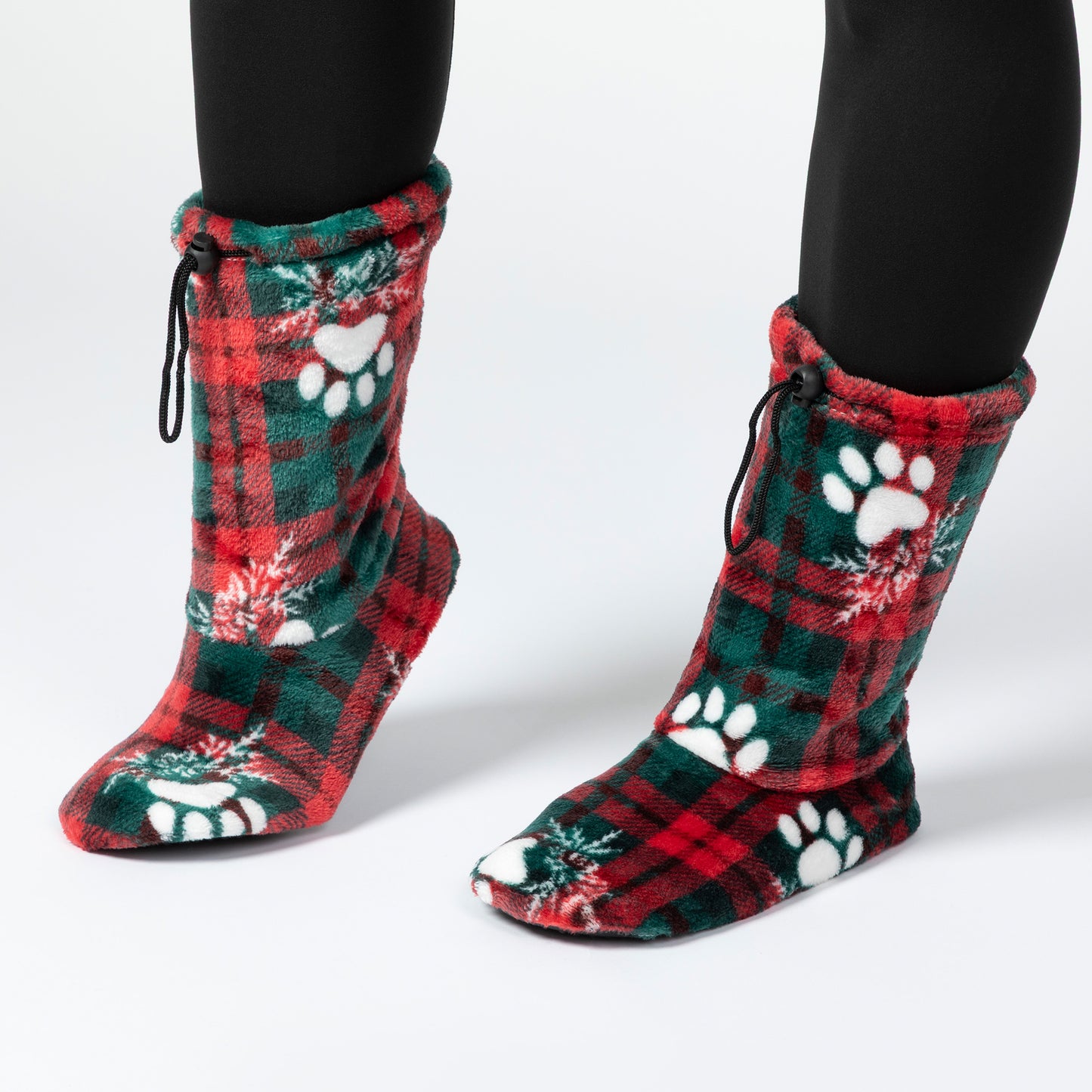 Super Cozy&trade; Deluxe Paw Non-Slip Toggle Slipper Booties