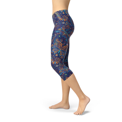 Paisley Butterfly Women's Capri Leggings