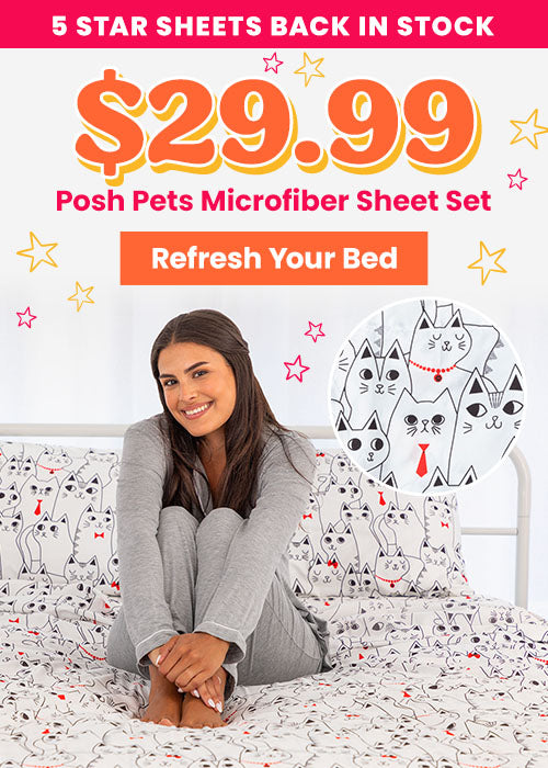 $29.99 Microfiber Sheet Set. Proceeds help support shelter pets and more through The Animal Rescue Site and GreaterGood.