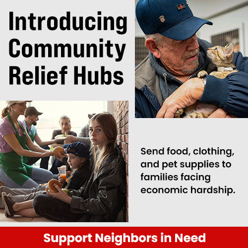 Support the Community Relief Hubs campaign by The Animal Rescue Site and GreaterGood. Send food, clothing, and pet supplies to families facing economic hardship.