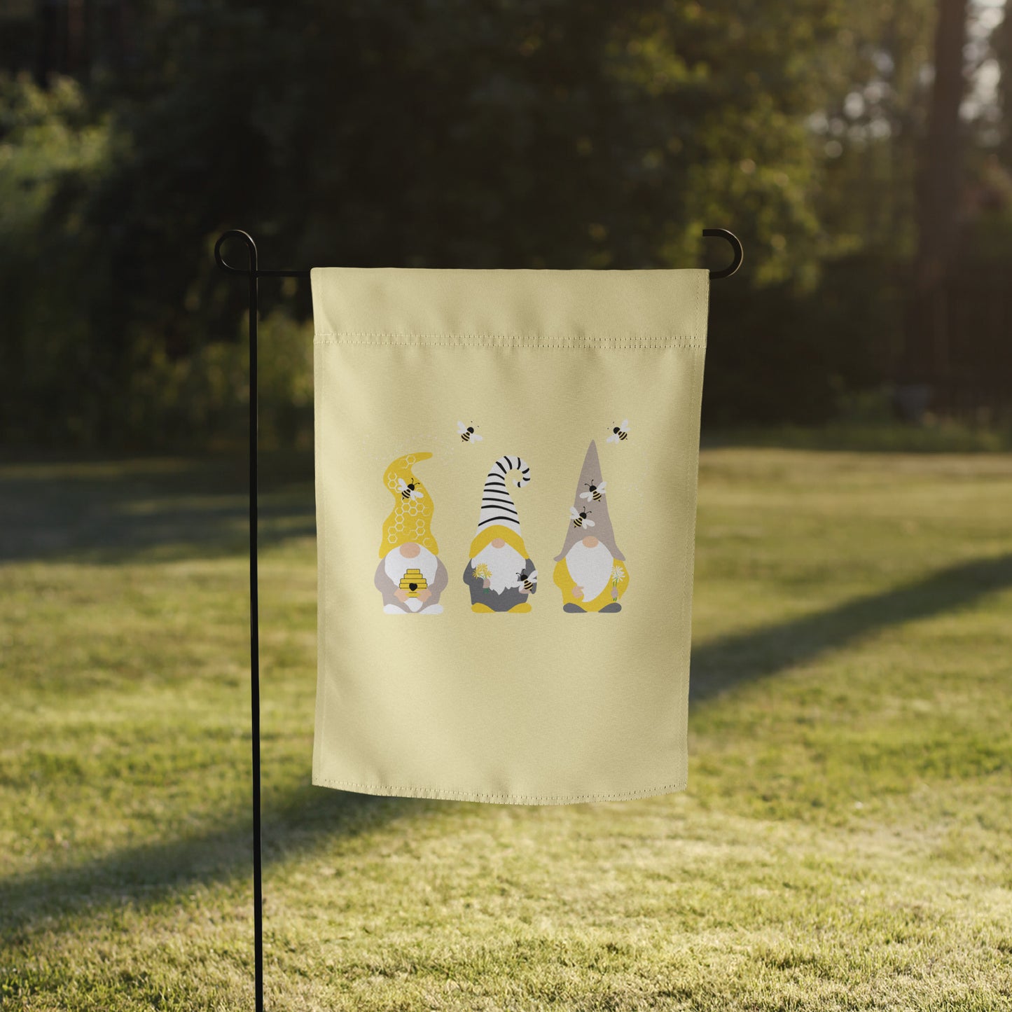 Honey Bee Gnomes Garden Flag