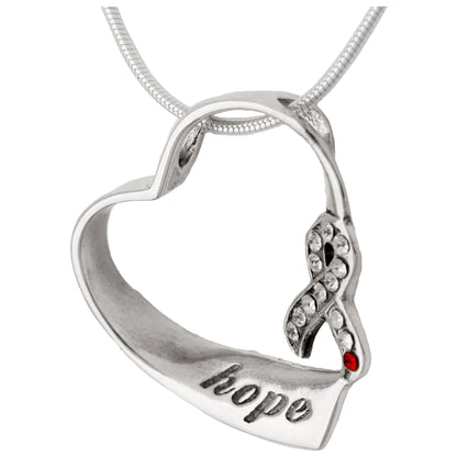 Hope for Diabetes Sterling Heart Necklace