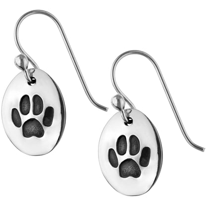 Paw Print Cut Out Sterling Earrings