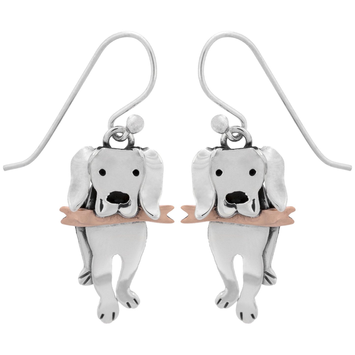 Playful Labrador Sterling Earrings