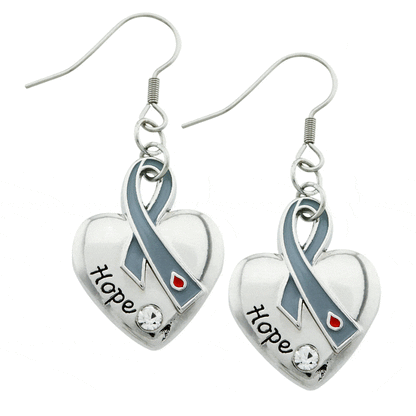 Diabetes Ribbon Heart Earrings!