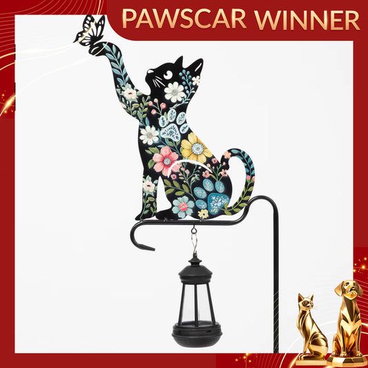 Floral Pet Silhouette Solar Light Garden Stake