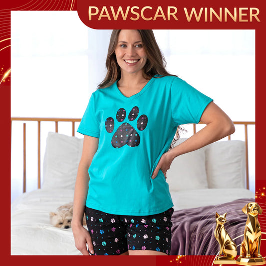 Polka Dot Paws Pajama Shorts Set