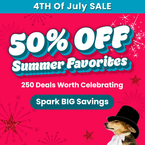 4th of July Sale by The Animal Rescue Site and GreaterGood. Save 50% off summer favorites, with proceeds helping support shelter pets and more.