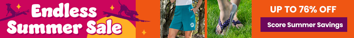 Shop the Endless Summer Sale featuring up to 76% off on summer apparel and paw-print sandals, with proceeds helping support shelter pets and more through The Animal Rescue Site and GreaterGood.
