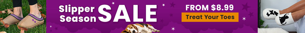 Shop the Slipper Season Sale starting now with prices from $8.99 to treat your toes to cozy footwear featuring cute paw print details. Proceeds help support shelter pets and more through The Animal Rescue Site and GreaterGood.