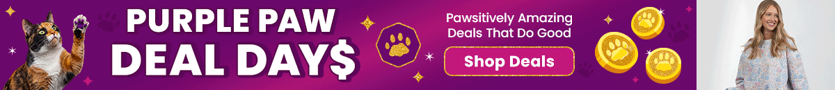 Shop the Purple Paw Deal Days event featuring pawsitively amazing deals that do good, with savings up to 65% off storewide. Every purchase helps support shelter pets and more through The Animal Rescue Site and GreaterGood.