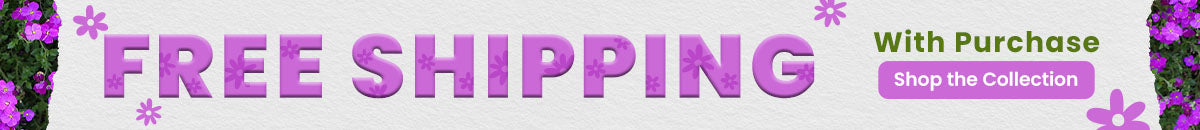 Free Shipping With Purchase promotion from The Animal Rescue Site and GreaterGood; proceeds help support shelter pets and more, featuring purple floral lettering and a smiling yellow Labrador puppy.