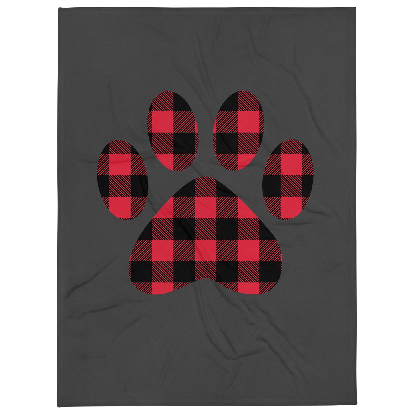 Gingham Paw Print Throw Blanket