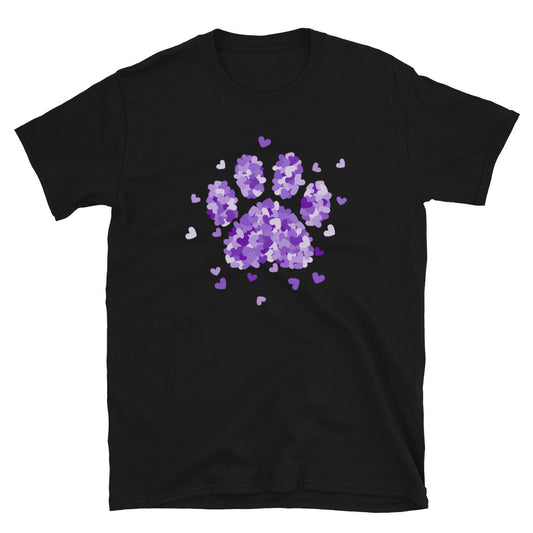 Purple Paw Print of Hearts T-Shirt