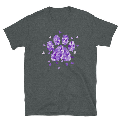 Purple Paw Print of Hearts T-Shirt