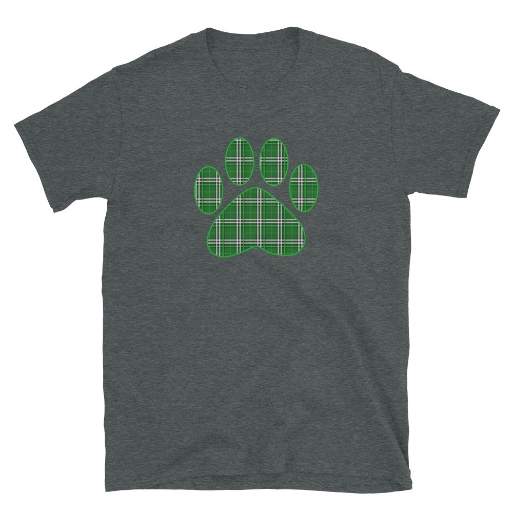 St. Patty's Paw Print Plaid T-Shirt