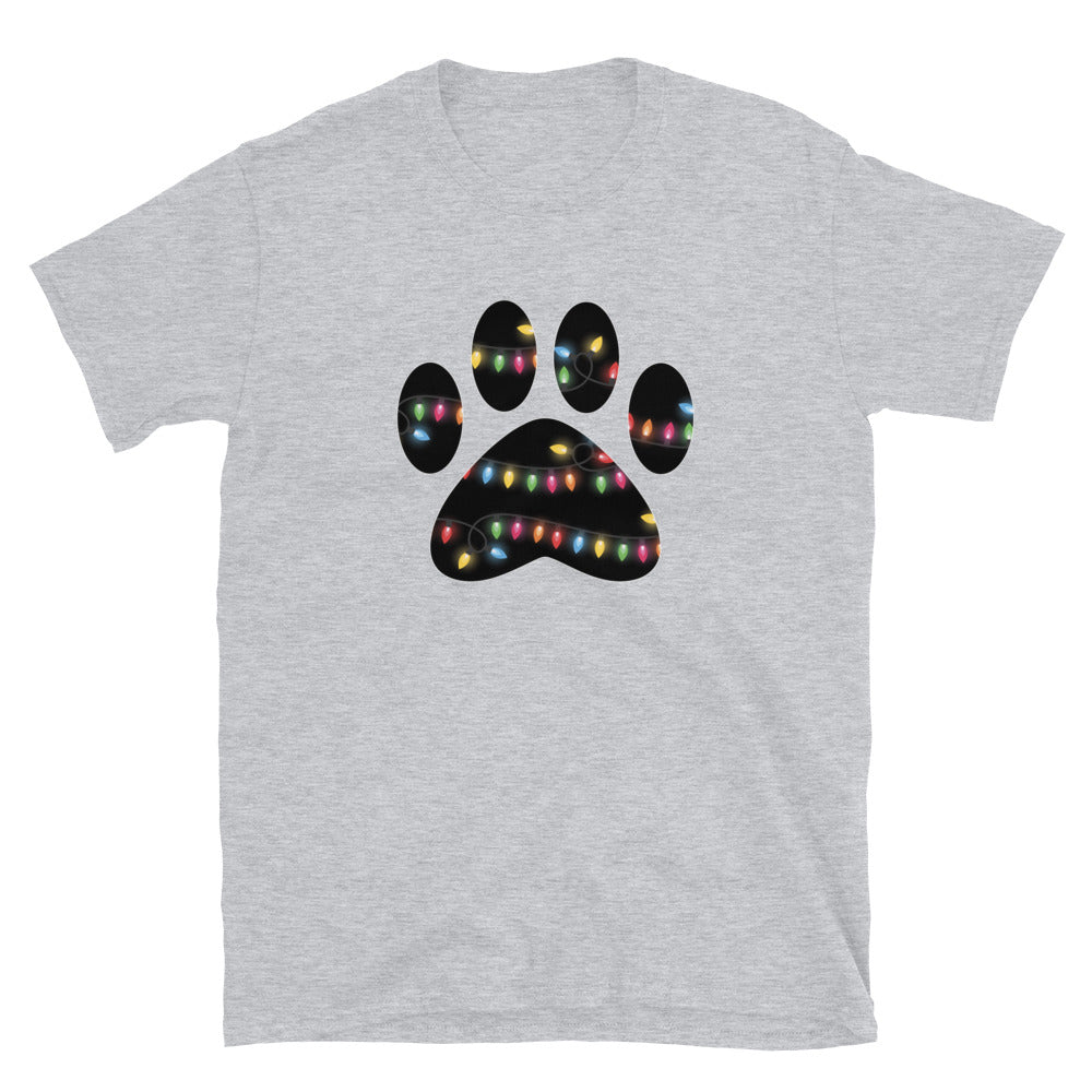 Christmas Lights Paw Print T-Shirt