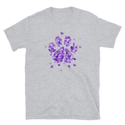 Purple Paw Print of Hearts T-Shirt