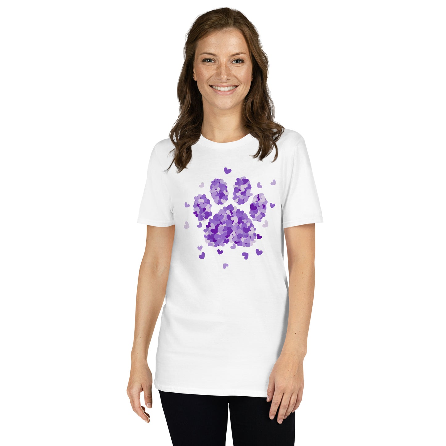 Purple Paw Print of Hearts T-Shirt