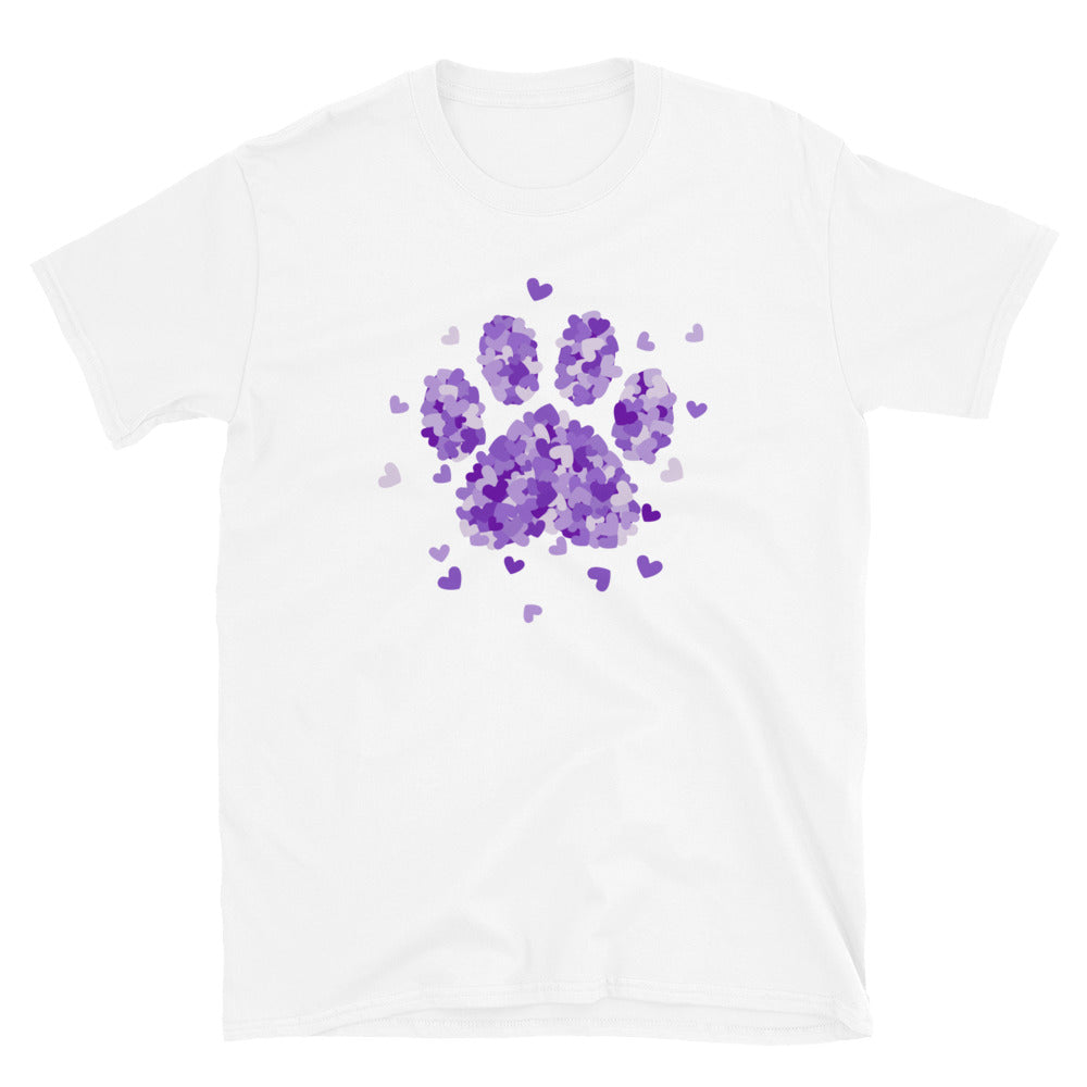 Purple Paw Print of Hearts T-Shirt