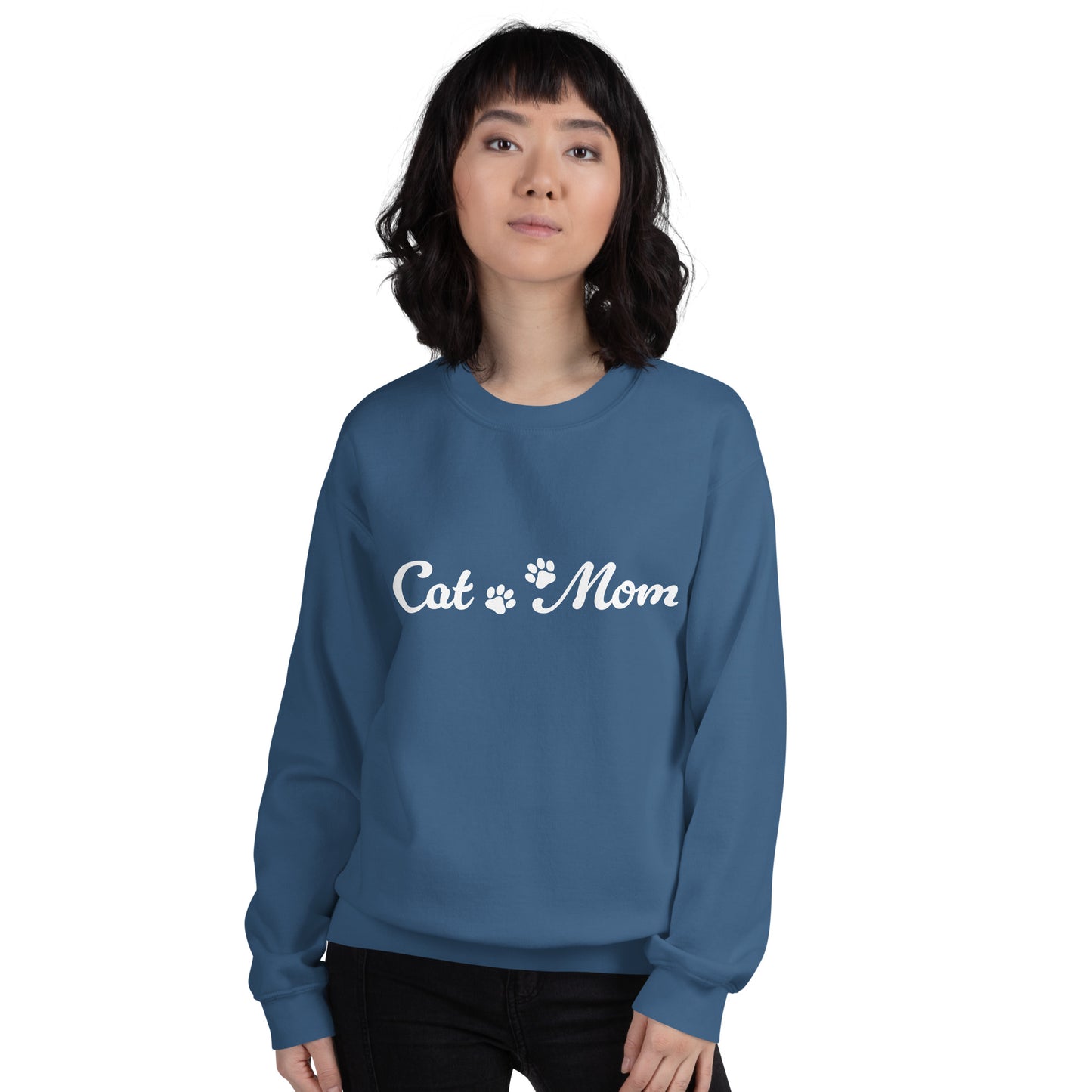 Paw Print Cat Mom Crewneck Sweatshirt