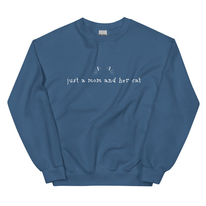 Just A Mom & Her Cat Crewneck Sweatshirt