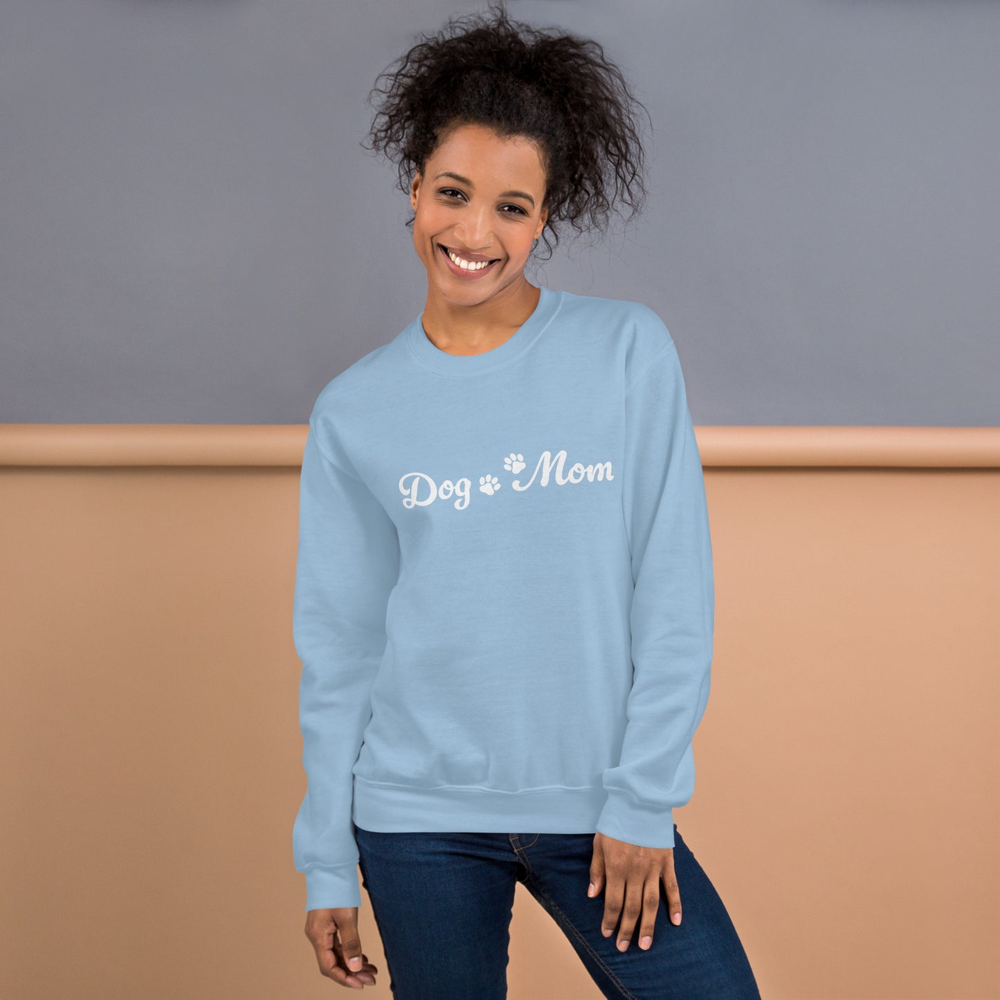 Paw Print Dog Mom Crewneck Sweatshirt