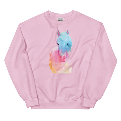 Horse in Sweet Pastels Crewneck Sweatshirt