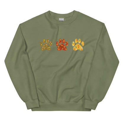 Festive Fall Paw Prints Crewneck Sweatshirt